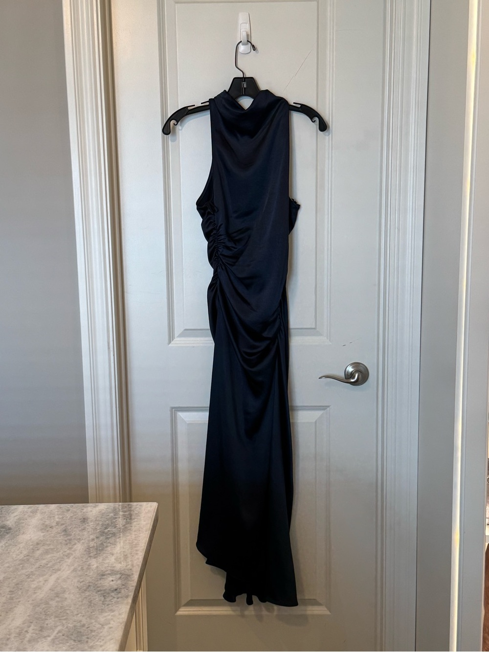 A.L.C. Deep Navy Ruched Maxi Dress